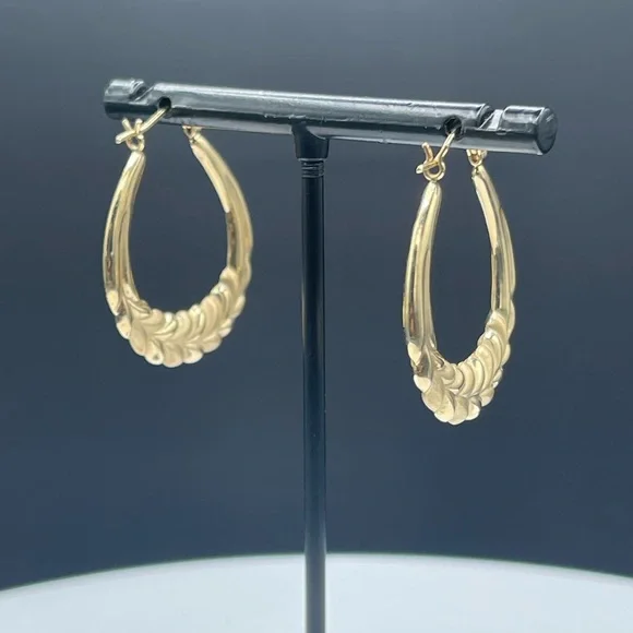Large 14k Solid Gold Hoop Earrings